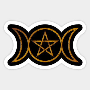 3 Moons with Pentagram Sticker